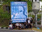 Tak hanya di Bali, Baliho Dukungan terhadap Pembebasan JRX juga Berdiri di Lombok.