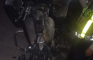 Diduga Korslet, Api Melahap Harley Davidson di Jalan Gumitir