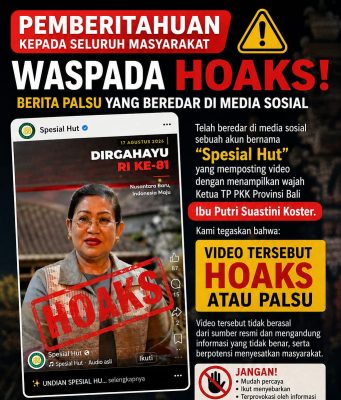 Hoaks, Video Ny. Putri Koster Umumkan Undian HUT RI Ke-81 BPD Bali Dibuat dengan AI