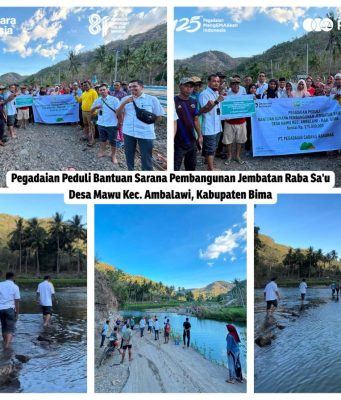 PT Pegadaian (Persero) Cabang Rasanae Salurkan Bantuan Rp275 Juta untuk Pembangunan Jembatan Raba Sa’u Desa Mawu